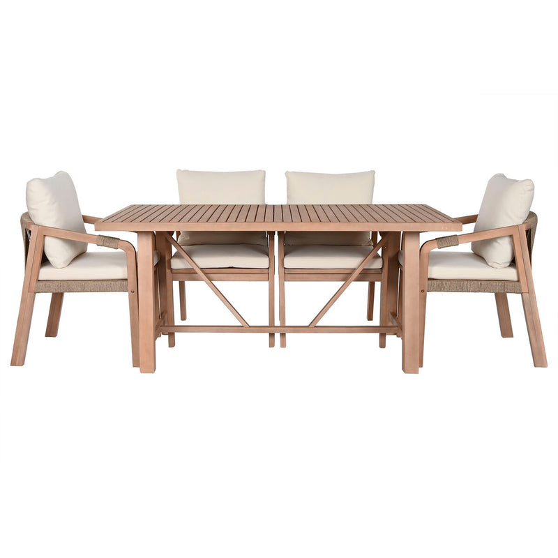 Tisch-Set mit 6 Stühlen Home ESPRIT Braun Beige Akazienholz 170 x 90 x 75 cm