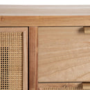Konsolentisch mit Schubladen HONEY 80 x 40 x 82 cm natürlich Holz Rattan