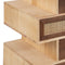 Konsolentisch mit Schubladen SASHA 80 x 33 x 94 cm natürlich Holz Creme Rattan