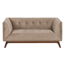 Sofa 156 x 81 x 72 cm Champagner synthetische Stoffe Holz Samt