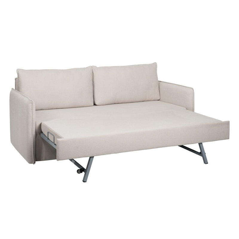 Sofa Beige Polyester Leinen 210 x 93 x 95 cm